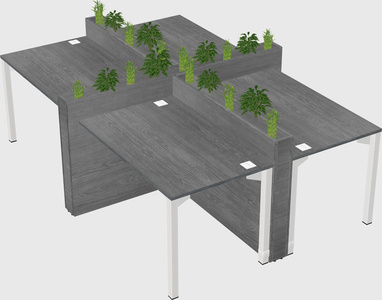 Rectangular shared desk