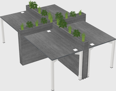 Rectangular shared desk