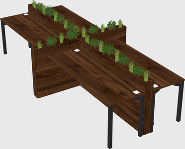 Rectangular shared desk