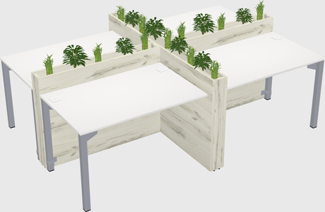 Rectangular shared desk
