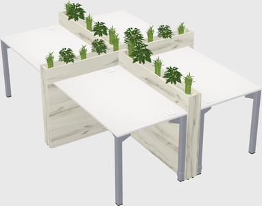 Rectangular shared desk