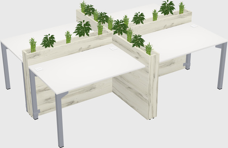 Rectangular shared desk
