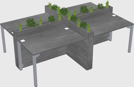 Rectangular shared desk