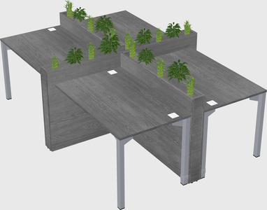 Rectangular shared desk