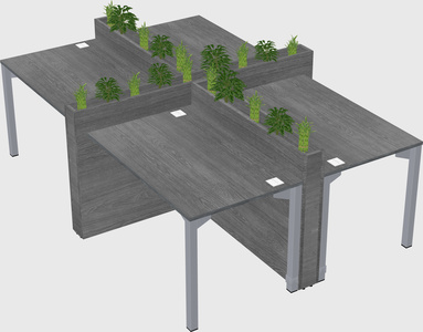 Rectangular shared desk