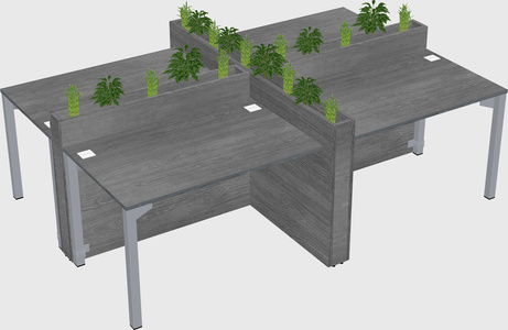 Rectangular shared desk