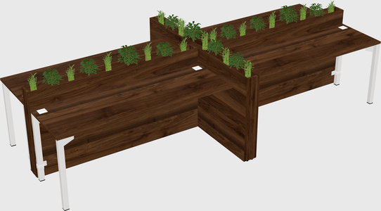 Rectangular shared desk