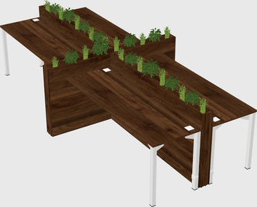Rectangular shared desk