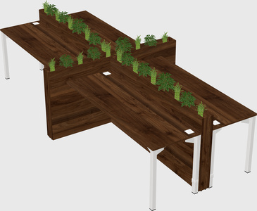 Rectangular shared desk