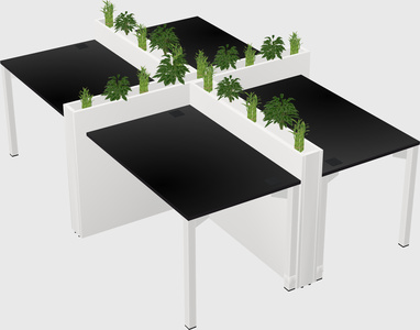 Rectangular shared desk