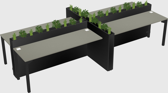 Rectangular shared desk