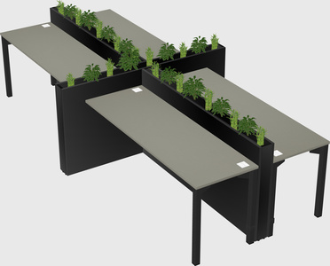 Rectangular shared desk