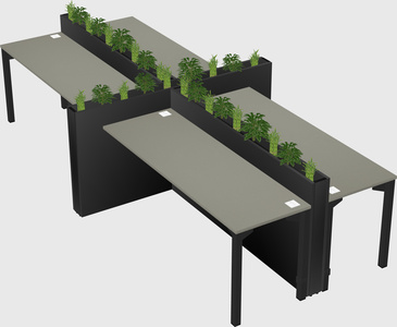 Rectangular shared desk