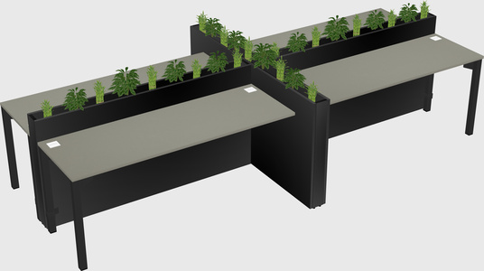 Rectangular shared desk
