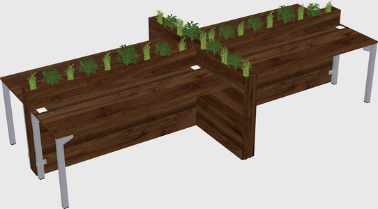 Rectangular shared desk