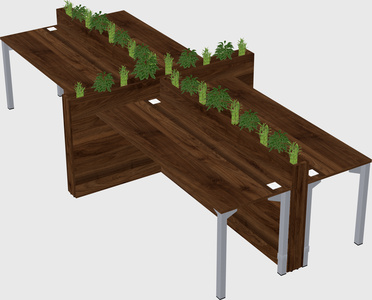 Rectangular shared desk