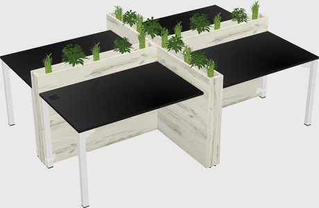 Rectangular shared desk