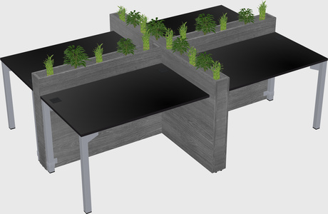 Rectangular shared desk