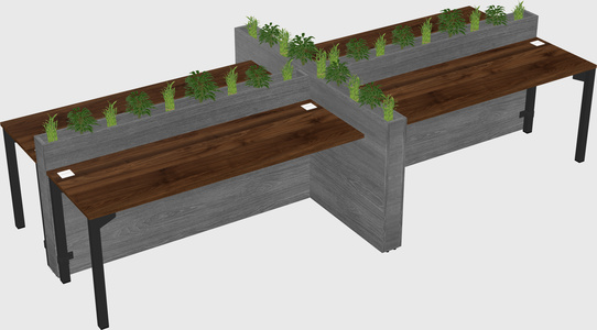 Rectangular shared desk