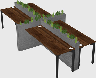 Rectangular shared desk