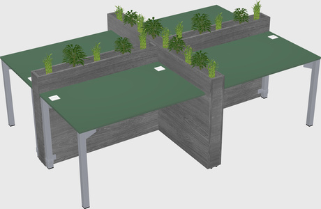 Rectangular shared desk