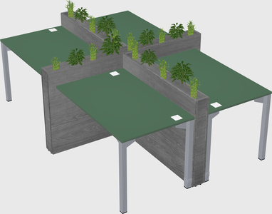 Rectangular shared desk
