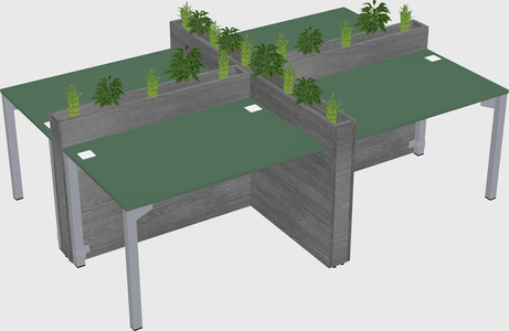 Rectangular shared desk