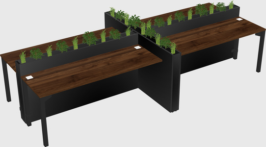 Rectangular shared desk