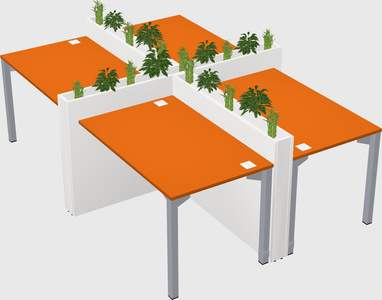 Rectangular shared desk