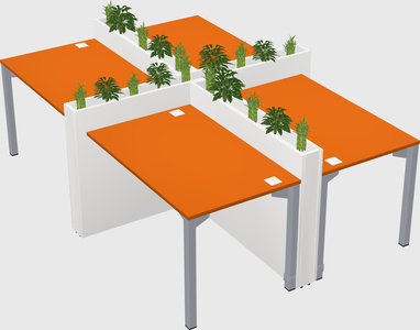 Rectangular shared desk