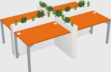Rectangular shared desk