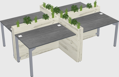 Rectangular shared desk