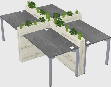 Rectangular shared desk