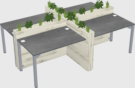 Rectangular shared desk
