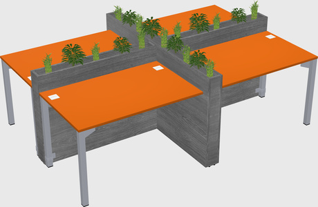 Rectangular shared desk
