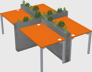 Rectangular shared desk