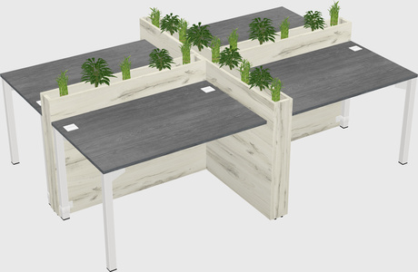 Rectangular shared desk