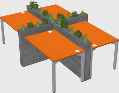 Rectangular shared desk