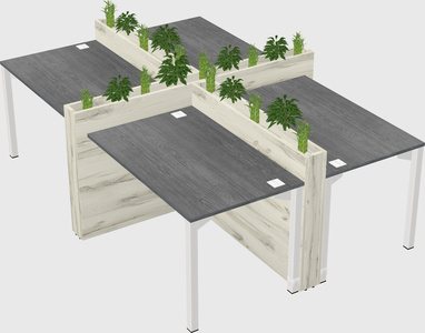 Rectangular shared desk