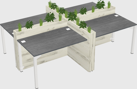 Rectangular shared desk