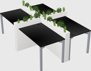 Rectangular shared desk