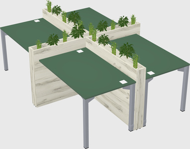 Rectangular shared desk
