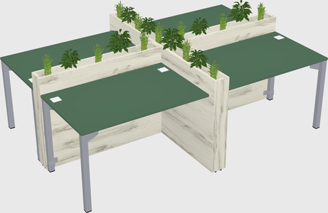 Rectangular shared desk