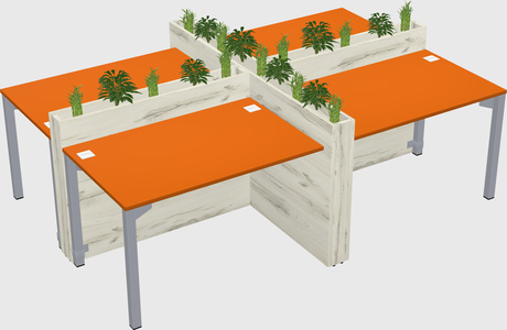 Rectangular shared desk