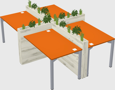 Rectangular shared desk