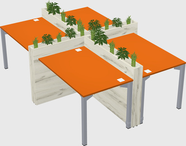 Rectangular shared desk