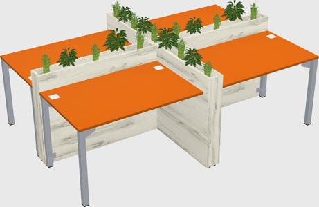 Rectangular shared desk