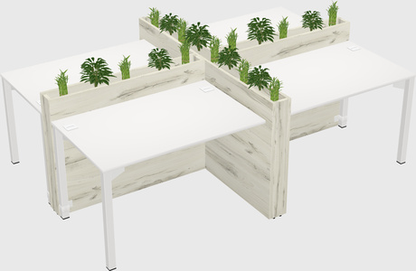 Rectangular shared desk