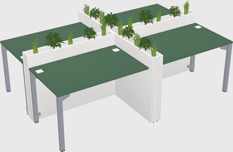 Rectangular shared desk
