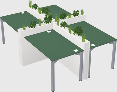 Rectangular shared desk